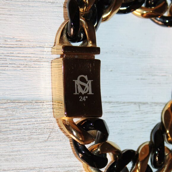 Black and Gold Tone Sant Morta Necklace - Picture 4 of 9